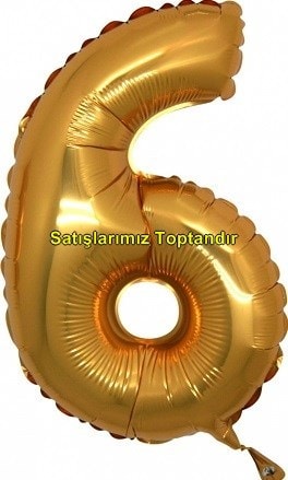 Altı rakam altın gold folyo İthal kaliteli 14 inc 38 cm folyo balon