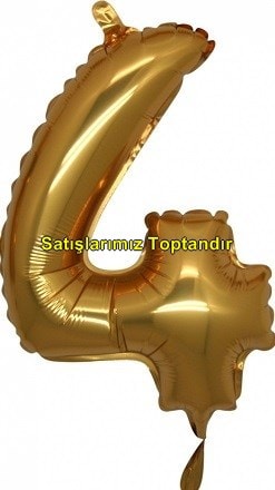 Dört rakam altın gold folyo İthal kaliteli 14 inc 38 cm folyo balon