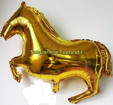 Folyo gold at balon 85 cm Helyum gaz uyumludur