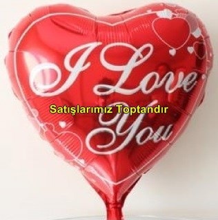 I love you yazılı kalp folyo balon 18 inc