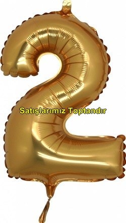 İki rakam altın gold folyo İthal kaliteli 14 inc 38 cm folyo balon