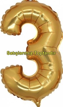 Üç rakam altın gold folyo İthal kaliteli 14 inc 38 cm folyo balon