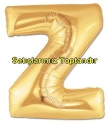 Z harfi Sarı Altın Gold folyo harf balon 40 inch 100 cm